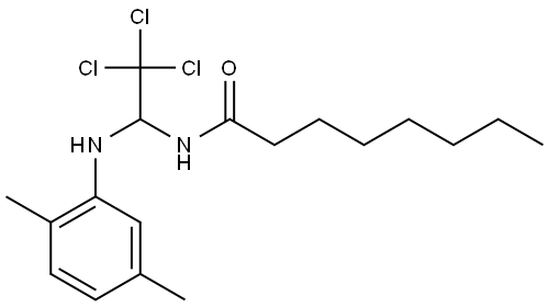 N-(2,2,2-TRICHLORO-1-(2,5-DIMETHYLANILINO)ETHYL)OCTANAMIDE Struktur