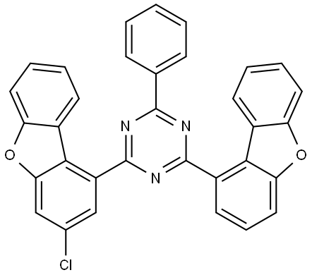 1,3,5-Triazine, 2-(3-chloro-1-dibenzofuranyl)-4-(1-dibenzofuranyl)-6-phenyl- Struktur