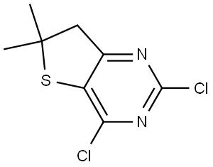 Thieno[3,2-d]pyrimidine, 2,4-dichloro-6,7-dihydro-6,6-dimethyl- Struktur