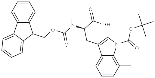 (S)-3-(1-Boc-7-methyl-3-indolyl)-2-(Fmoc-amino)propanoic Acid Struktur