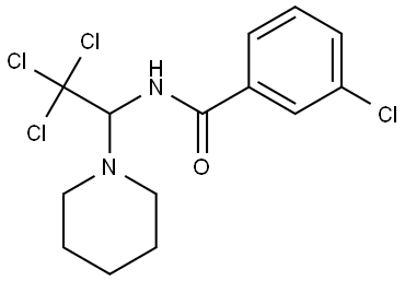 3-CHLORO-N-(2,2,2-TRICHLORO-1-(1-PIPERIDINYL)ETHYL)BENZAMIDE Struktur