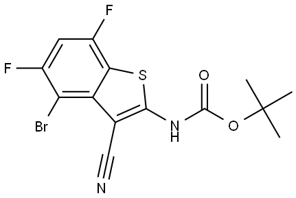 tert-Butyl (4-bromo-3-cyano-5,7-difluorobenzo[b]thiophen-2-yl)carbamate Struktur