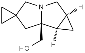 ((1a'S,6a'S,6b'R)-Tetrahydro-4'H-spiro[cyclopropane-1,5'-cyclopropa[a]pyrrolizin]-6a'(6'H)-yl)methanol Struktur