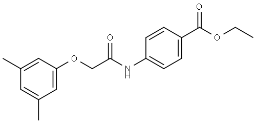 ETHYL 4-(((3,5-DIMETHYLPHENOXY)ACETYL)AMINO)BENZOATE Struktur