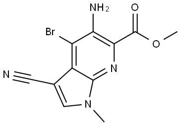 Methyl 5-amino-4-bromo-3-cyano-1-methyl-1H-pyrrolo[2,3-b]pyridine-6-carboxylate Struktur