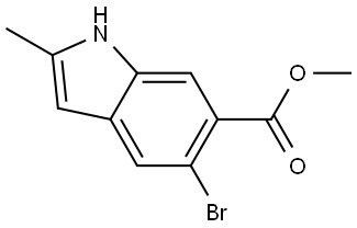 1H-Indole-6-carboxylic acid, 5-bromo-2-methyl-, methyl ester Struktur