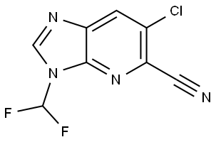 3H-Imidazo[4,5-b]pyridine-5-carbonitrile, 6-chloro-3-(difluoromethyl)- Struktur