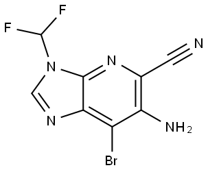 3H-Imidazo[4,5-b]pyridine-5-carbonitrile, 6-amino-7-bromo-3-(difluoromethyl)- Struktur