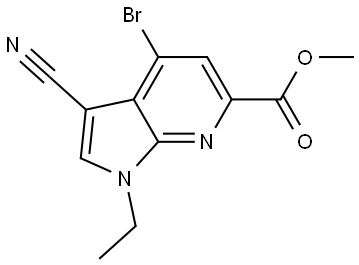 Methyl 4-bromo-3-cyano-1-ethyl-1H-pyrrolo[2,3-b]pyridine-6-carboxylate Struktur