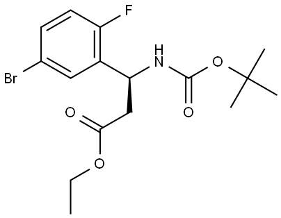 Benzenepropanoic acid, 5-bromo-β-[[(1,1-dimethylethoxy)carbonyl]amino]-2-fluoro-, ethyl ester, (βS)- Struktur