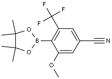 Benzonitrile, 3-methoxy-4-(4,4,5,5-tetramethyl-1,3,2-dioxaborolan-2-yl)-5-(trifluoromethyl)- Struktur