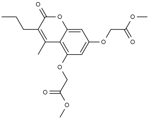 ME ((5-(2-MEO-2-OXOETHOXY)-4-METHYL-2-OXO-3-PROPYL-2H-CHROMEN-7-YL)OXY)ACETATE Struktur