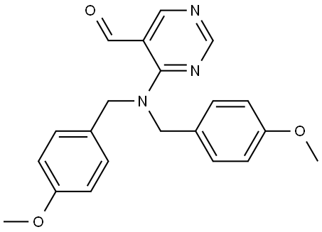 5-Pyrimidinecarboxaldehyde, 4-[bis[(4-methoxyphenyl)methyl]amino]- Struktur