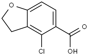 5-Benzofurancarboxylic acid, 4-chloro-2,3-dihydro- Struktur