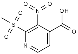 4-Pyridinecarboxylic acid, 2-(methylsulfonyl)-3-nitro- Struktur