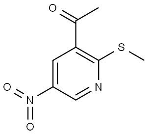 Ethanone, 1-[2-(methylthio)-5-nitro-3-pyridinyl]- Struktur