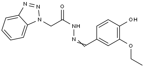 2-BENZOTRIAZOL-1-YL-ACETIC ACID (3-ETHOXY-4-HYDROXY-BENZYLIDENE)-HYDRAZIDE Struktur