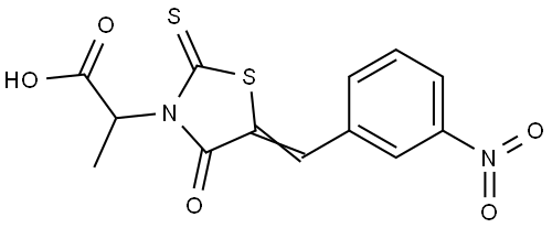 2-(5-(3-NITROBENZYLIDENE)-4-OXO-2-THIOXO-1,3-THIAZOLIDIN-3-YL)PROPANOIC ACID Struktur