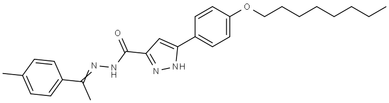 N'-(1-(4-ME-PHENYL)ETHYLIDENE)-3-(4-(OCTYLOXY)PH)-1H-PYRAZOLE-5-CARBOHYDRAZIDE Struktur