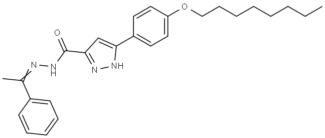 3-(4-(OCTYLOXY)PHENYL)-N'-(1-PHENYLETHYLIDENE)-1H-PYRAZOLE-5-CARBOHYDRAZIDE Struktur