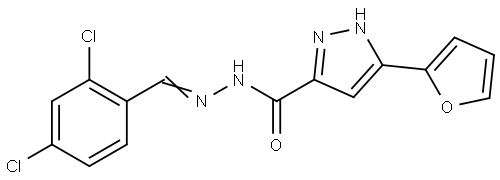 N'-(2,4-DICHLOROBENZYLIDENE)-3-(2-FURYL)-1H-PYRAZOLE-5-CARBOHYDRAZIDE Struktur