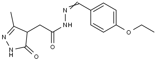 N'-(4-ETHOXYBENZYLIDENE)2-(3-ME-5-OXO-4,5-DIHYDRO-1H-PYRAZOL-4-YL)ACETOHYDRAZIDE Struktur