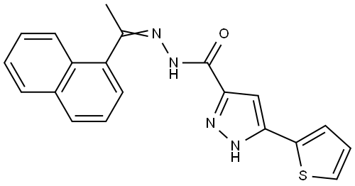 N'-(1-(1-NAPHTHYL)ETHYLIDENE)-3-(2-THIENYL)-1H-PYRAZOLE-5-CARBOHYDRAZIDE Struktur