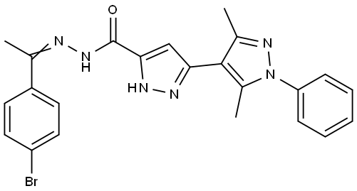 (E)-N'-(1-(4-BROMOPHENYL)ETHYLIDENE)-3',5'-DIMETHYL-1'-PHENYL-1H,1'H-3,4'-BIPYRAZOLE-5-CARBOHYDRAZIDE Struktur