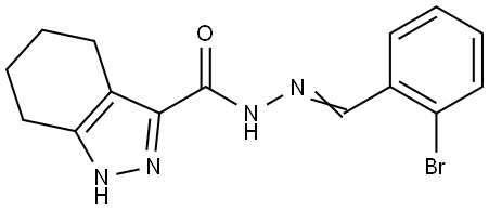 N'-(2-BROMOBENZYLIDENE)-4,5,6,7-TETRAHYDRO-1H-INDAZOLE-3-CARBOHYDRAZIDE Struktur