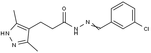 N'-(3-CHLOROBENZYLIDENE)-3-(3,5-DIMETHYL-1H-PYRAZOL-4-YL)PROPANOHYDRAZIDE Struktur