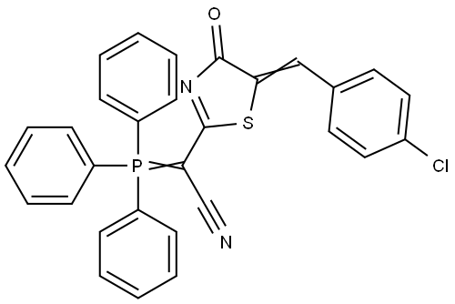 [(5E)-5-(4-CHLOROBENZYLIDENE)-4-OXO-4,5-DIHYDRO-1,3-THIAZOL-2-YL](TRIPHENYLPHOSPHORANYLIDENE)ACETONITRILE Struktur