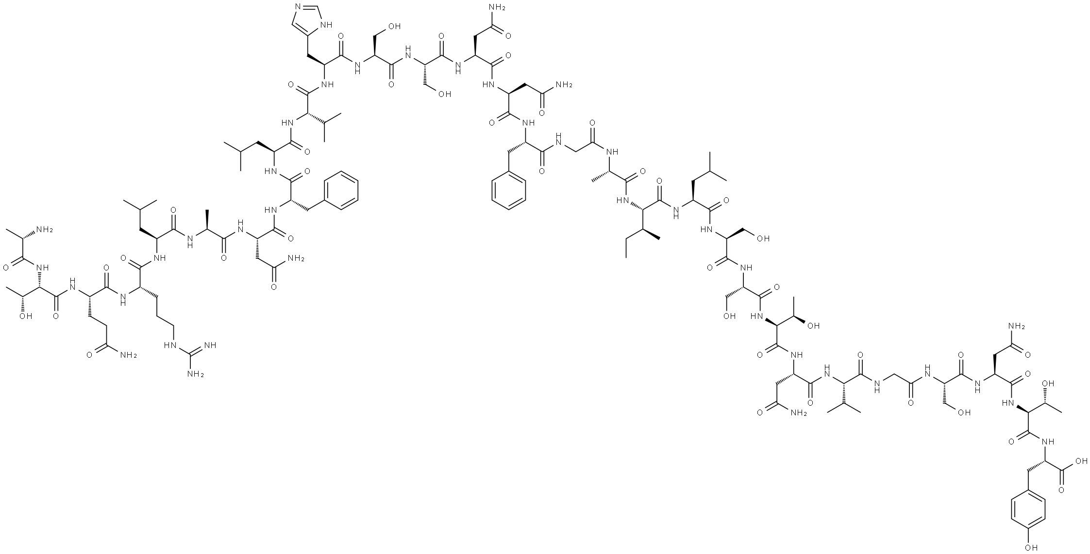 L-Tyrosine, L-alanyl-L-threonyl-L-glutaminyl-L-arginyl-L-leucyl-L-alanyl-L-asparaginyl-L-phenylalanyl-L-leucyl-L-valyl-L-histidyl-L-seryl-L-seryl-L-asparaginyl-L-asparaginyl-L-phenylalanylglycyl-L-alanyl-L-isoleucyl-L-leucyl-L-seryl-L-seryl-L-threonyl-L-asparaginyl-L-valylglycyl-L-seryl-L-asparaginy... Struktur