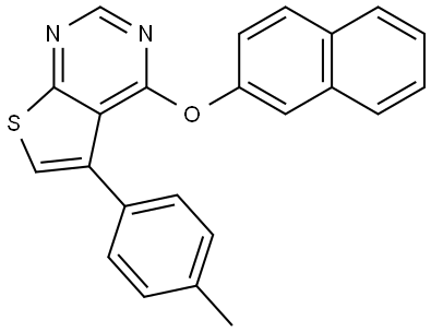 5-(4-METHYLPHENYL)-4-(2-NAPHTHYLOXY)THIENO(2,3-D)PYRIMIDINE Struktur