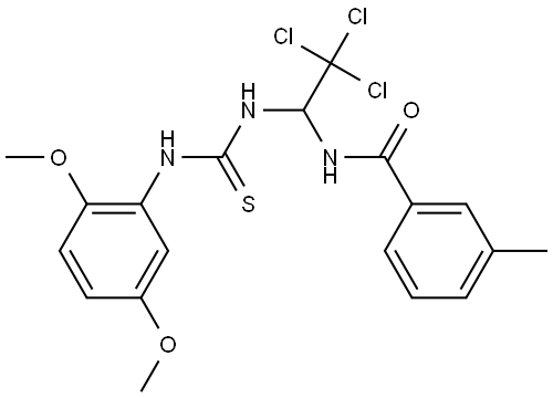 3-ME-N-(2,2,2-TRICHLORO-1-(((2,5-DIMETHOXYANILINO)CARBOTHIOYL)AMINO)ET)BENZAMIDE Struktur