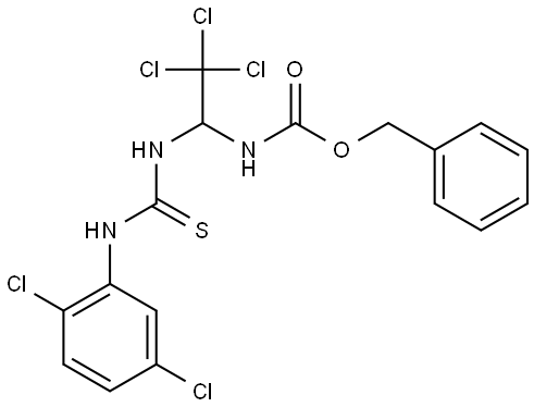 BENZYL 2,2,2-TRICHLORO-1-(((2,5-DICHLOROANILINO)CARBOTHIOYL)AMINO)ETHYLCARBAMATE Struktur