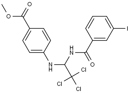 METHYL 4-((2,2,2-TRICHLORO-1-((3-IODOBENZOYL)AMINO)ETHYL)AMINO)BENZOATE Struktur