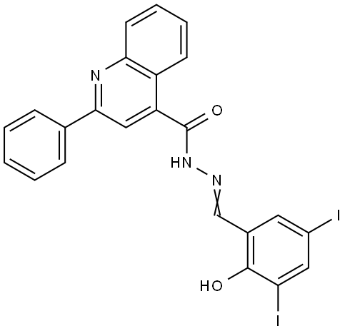 N'-(2-HYDROXY-3,5-DIIODOBENZYLIDENE)-2-PHENYL-4-QUINOLINECARBOHYDRAZIDE Struktur