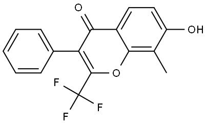 7-HYDROXY-8-METHYL-3-PHENYL-2-(TRIFLUOROMETHYL)-4H-CHROMEN-4-ONE Struktur