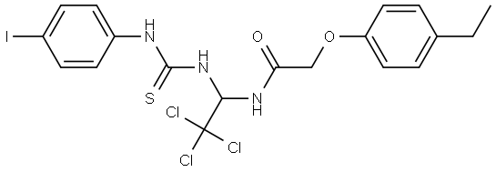 2-(4-ETHYLPHENOXY)-N-(2,2,2-TRICHLORO-1-{[(4-IODOANILINO)CARBOTHIOYL]AMINO}ETHYL)ACETAMIDE Struktur