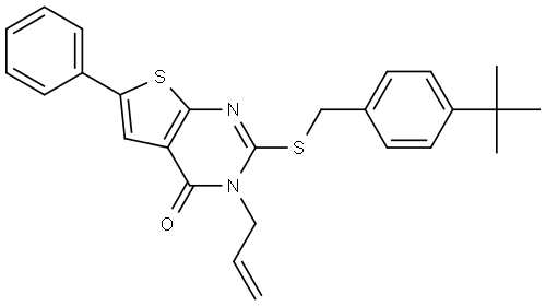 3-ALLYL-2-((4-TERT-BUTYLBENZYL)THIO)-6-PHENYLTHIENO(2,3-D)PYRIMIDIN-4(3H)-ONE Struktur