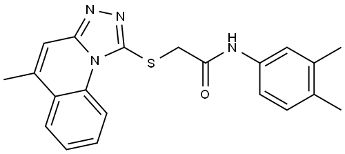 N-(3,4-DIMETHYL-PH)-2-((5-ME(1,2,4)TRIAZOLO(4,3-A)QUINOLIN-1-YL)THIO)ACETAMIDE Struktur