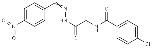 4-CHLORO-N-(2-(2-(4-NITROBENZYLIDENE)HYDRAZINO)-2-OXOETHYL)BENZAMIDE Struktur