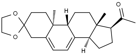 Pregna-5,7-diene-3,20-dione, cyclic 3-(1,2-ethanediyl acetal), (9β,10α)- Struktur