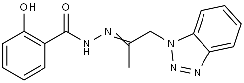 N'-(2-(1H-1,2,3-BENZOTRIAZOL-1-YL)-1-METHYLETHYLIDENE)-2-HYDROXYBENZOHYDRAZIDE Struktur