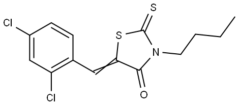 3-BUTYL-5-(2,4-DICHLOROBENZYLIDENE)-2-THIOXO-1,3-THIAZOLIDIN-4-ONE Struktur