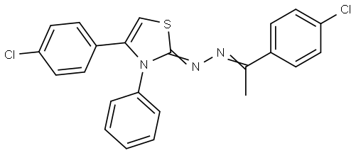 4-(4-CL-PH)-3-PH-1,3-THIAZOL-2(3H)-ONE (1-(4-CHLOROPHENYL)ETHYLIDENE)HYDRAZONE Struktur