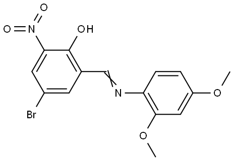 4-BROMO-2-(((2,4-DIMETHOXYPHENYL)IMINO)METHYL)-6-NITROPHENOL Struktur