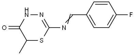 2-((4-FLUOROBENZYLIDENE)AMINO)-6-METHYL-6H-1,3,4-THIADIAZIN-5-OL Struktur