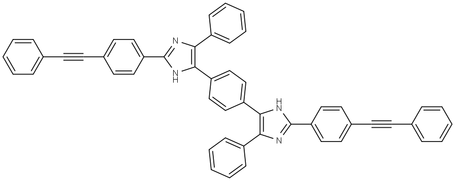 4-PHENYL-2-[4-(PHENYLETHYNYL)PHENYL]-5-(4-{4-PHENYL-2-[4-(PHENYLETHYNYL)PHENYL]-1H-IMIDAZOL-5-YL}PHENYL)-1H-IMIDAZOLE Struktur