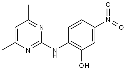 2-((4,6-DIMETHYL-2-PYRIMIDINYL)AMINO)-5-NITROPHENOL Struktur